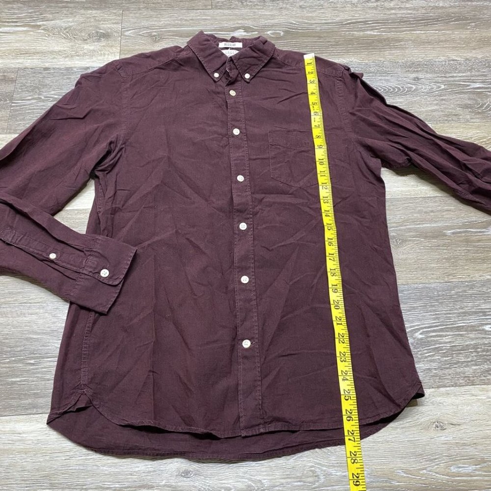L.O.G.G. by H&M Regular Fit Button Down Burgundy Casual Shirt Men's Size Small - Picture 5 of 8